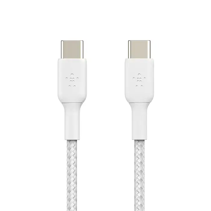 Кабель Belkin BoostCharge Braided USB-C to USB-C Cable 1m White (CAB004BT1MWH)