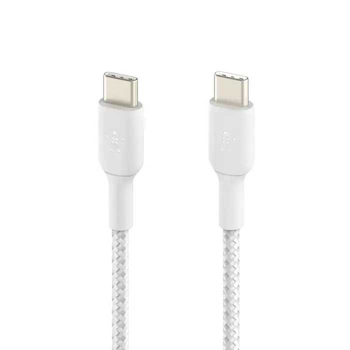 Кабель Belkin BoostCharge Braided USB-C to USB-C Cable 1m White (CAB004BT1MWH)
