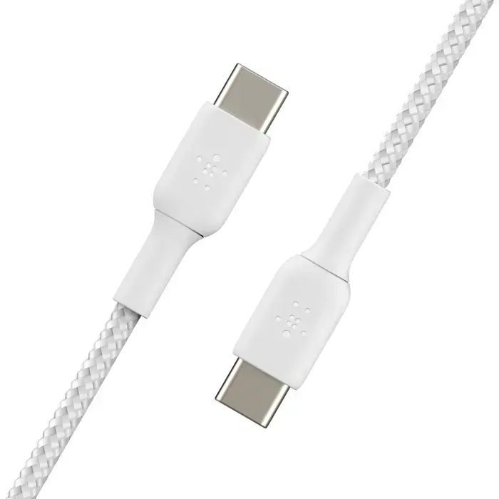Кабель Belkin BoostCharge Braided USB-C to USB-C Cable 1m White (CAB004BT1MWH)