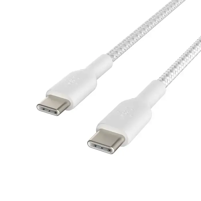 Кабель Belkin BoostCharge Braided USB-C to USB-C Cable 1m White (CAB004BT1MWH)