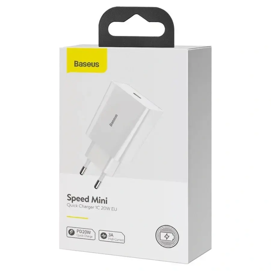 Мережевий зарядний пристрій Baseus Speed Mini 20W - White (CCFS-SN02)