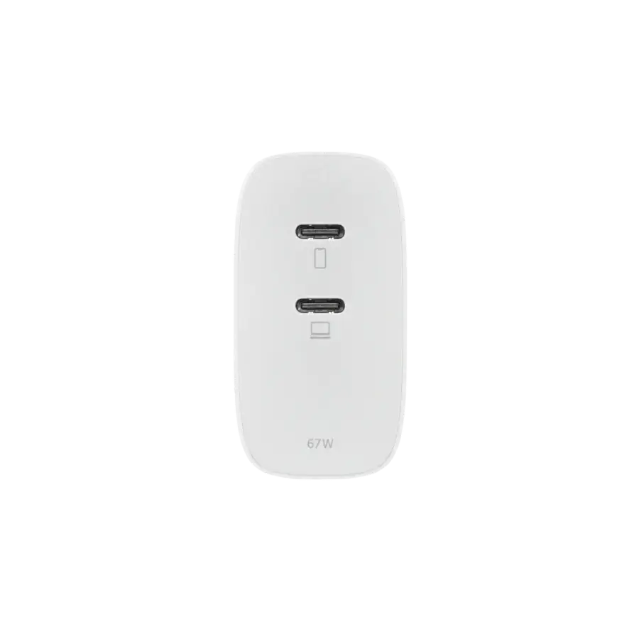 Мережевий зарядний пристрій Native Union Fast GaN Charger PD 67W Dual USB-C Port White (FAST-PD67-WHT-INT)