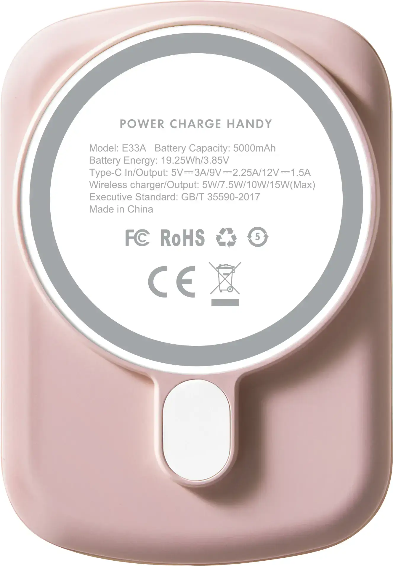 Портативное зарядное устройство LAUT Power Charge Handy with MagSafe Power Bank 5000mAh - Pink (L_PCH_PM)