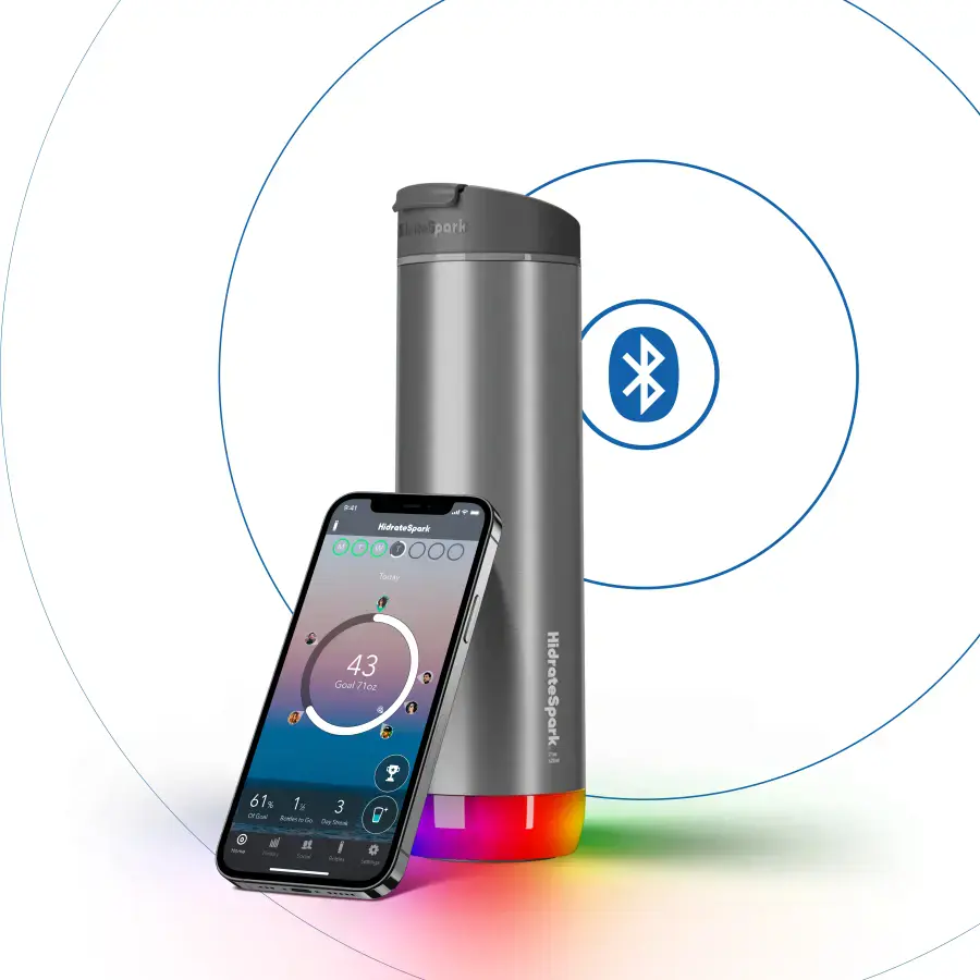 Розумна пляшка для води та гарячих напоїв HidrateSpark PRO Flip Lid 21 oz/620ml - Brushed Stainless Steel