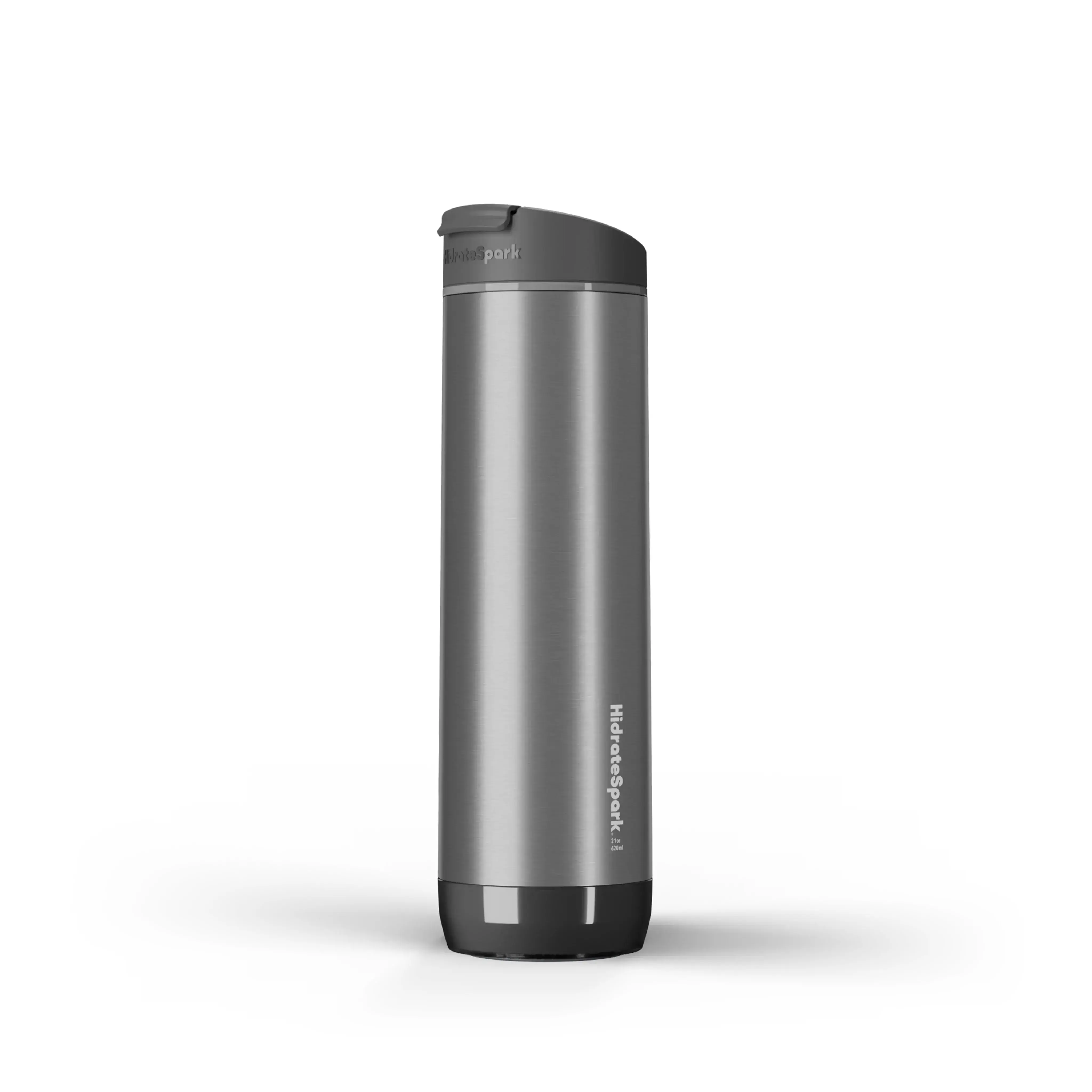 Умная бутылка для воды и горячих напитков HidrateSpark PRO Flip Lid 21 oz/620ml - Brushed Stainless Steel