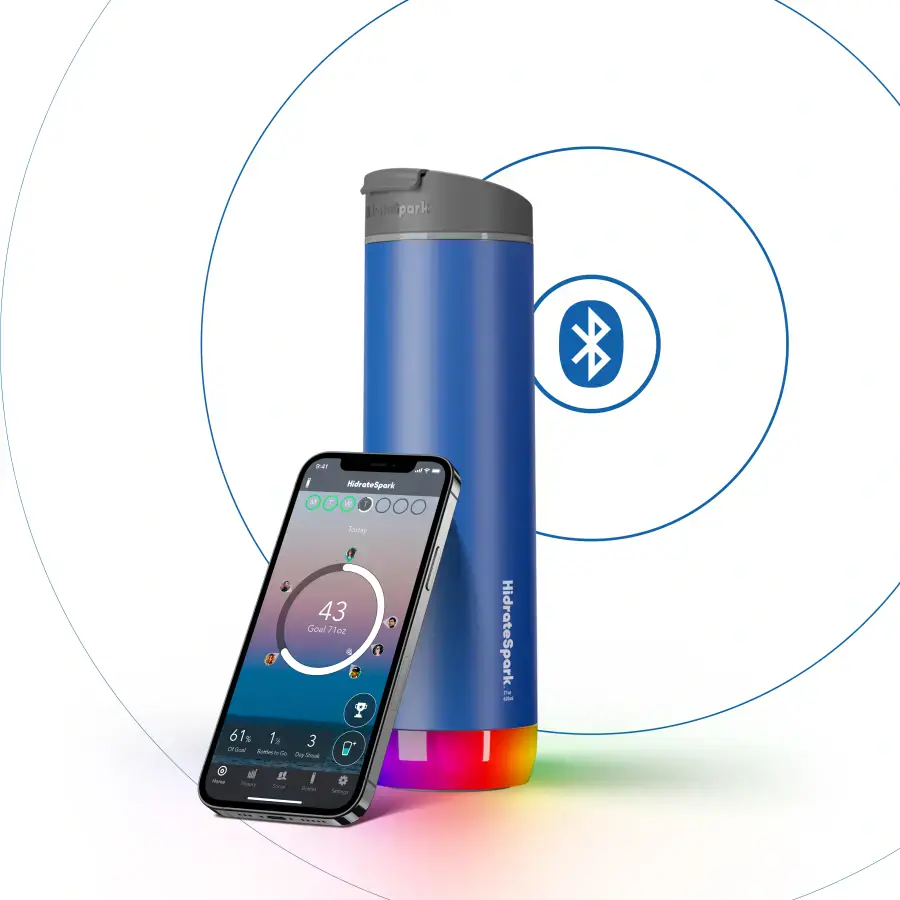 Розумна пляшка для води та гарячих напоїв HidrateSpark PRO Flip Lid 21 oz/620ml - Deep Blue