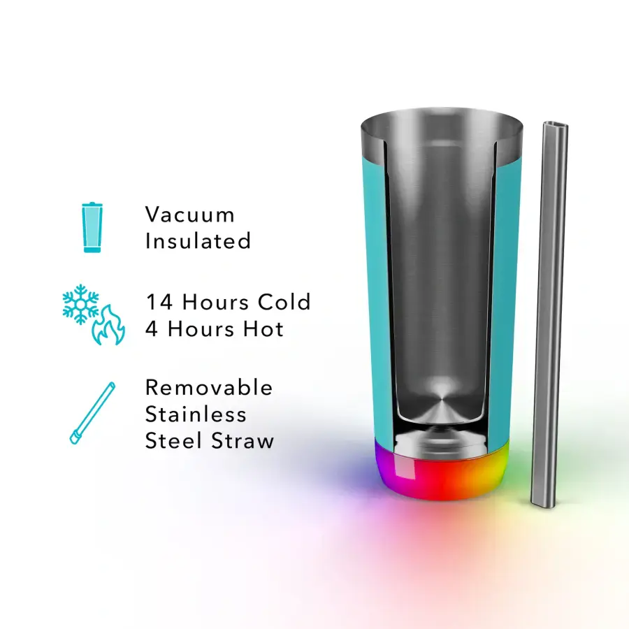 Розумний стакан HidrateSpark PRO Stainless Steel Smart Tumbler 20 oz/592ml - Sea Glass (HI-011-003)