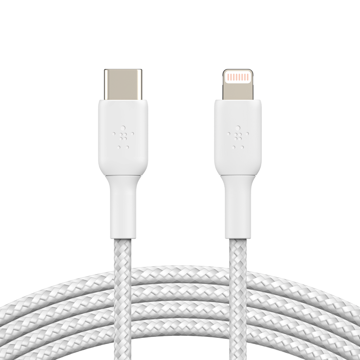Кабель Belkin BoostCharge Braided USB-C to Lightning Cable 2m White (CAA004bt2MWH)