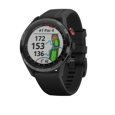 Смарт-годинник Garmin Approach S62 Black Ceramic Bezel with Black Silicone Band (010-02200-00)