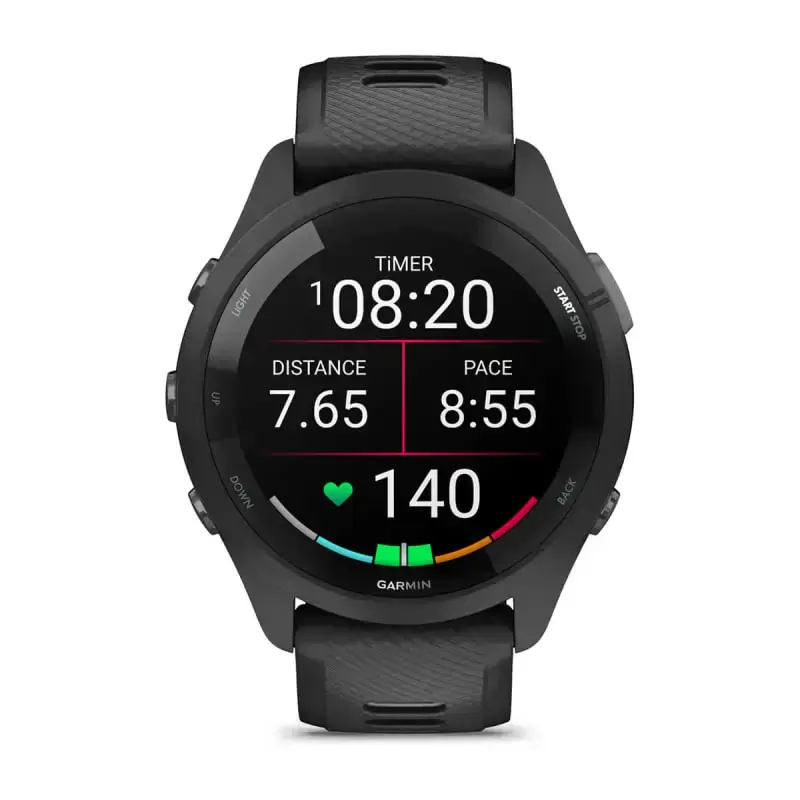 Смарт-годинник Garmin Forerunner 265 Black Bezel and Case w. Black/Powder Gray Silicone Band (010-02810-00/10)