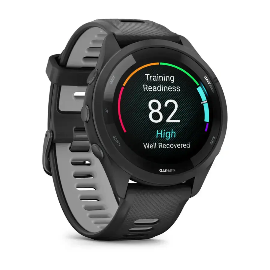 Смарт-годинник Garmin Forerunner 265 Black Bezel and Case w. Black/Powder Gray Silicone Band (010-02810-00/10)