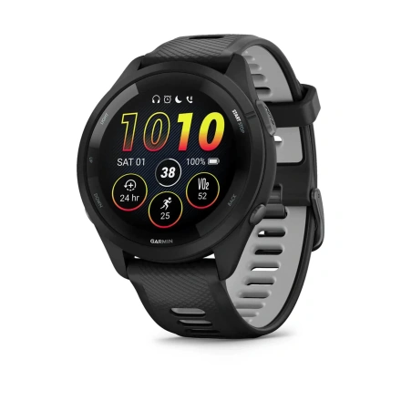 Смарт-годинник Garmin Forerunner 265 Black Bezel and Case w. Black/Powder Gray Silicone Band (010-02810-00/10)