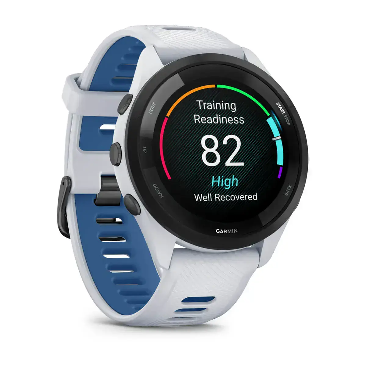 Смарт-годинник Garmin Forerunner 265 Black Bezel w. Whitestone Case and Whitestone/Tidal Blue S. Band (010-02810-01/11)