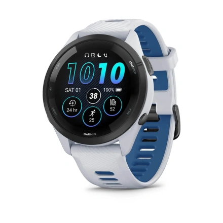 Смарт-годинник Garmin Forerunner 265 Black Bezel w. Whitestone Case and Whitestone/Tidal Blue S. Band (010-02810-01/11)