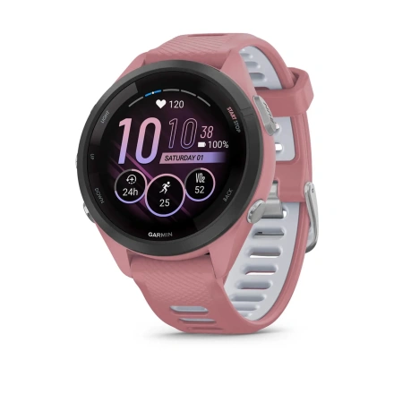 Смарт-годинник Garmin Forerunner 265S Black Bezel w. Light Pink Case and Light Pink/Whitestone S. Band (010-02810-05/15)