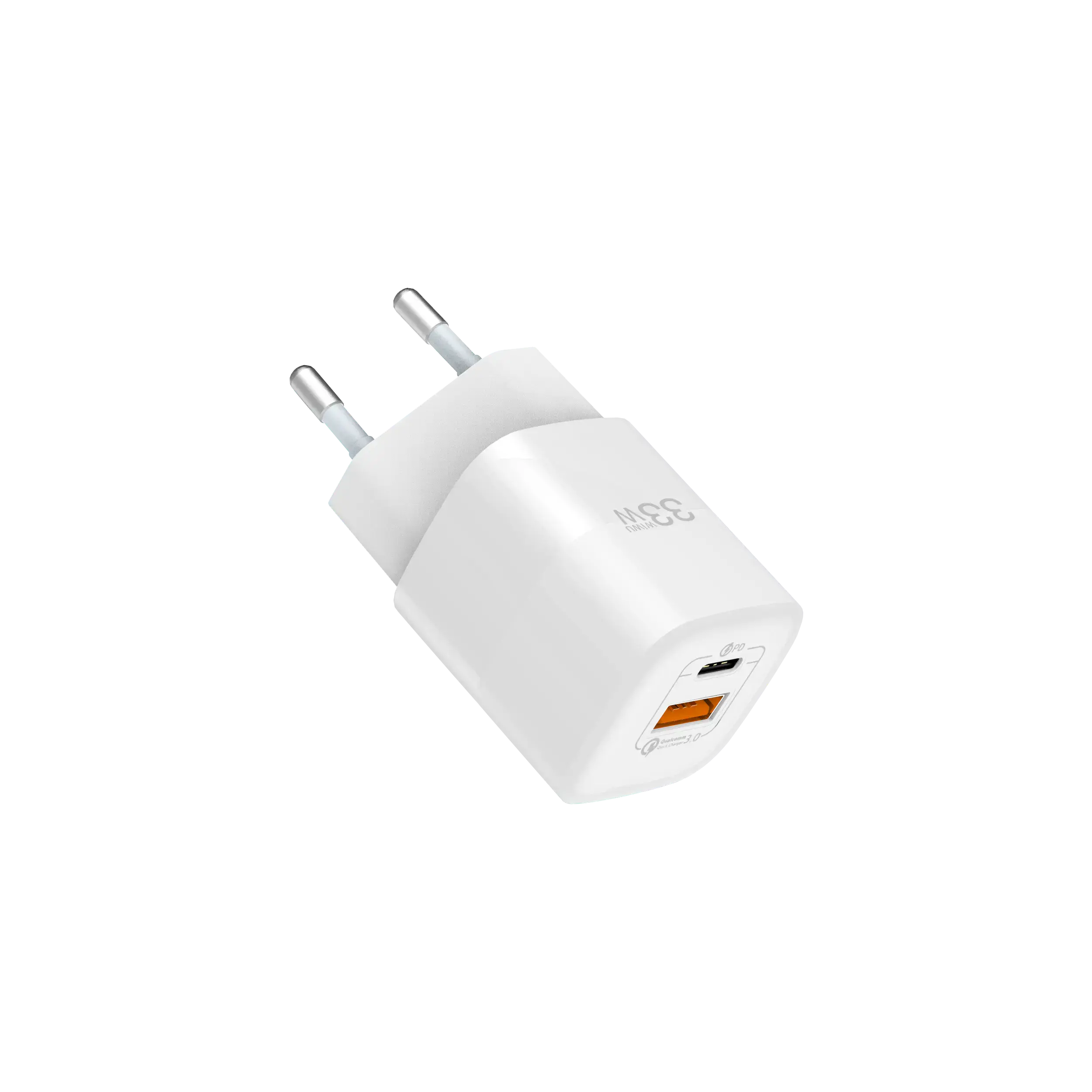 Зарядний пристрій WIWU GaN Fast Charger USB+USB-C PD+QC 33W White (RY-U33)