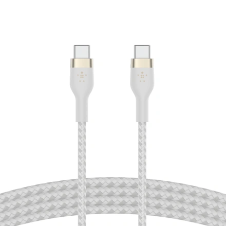 Кабель с ремешком на магните Belkin BoostCharge Pro Flex USB-C/USB-C Cable 1m - White (CAB011bt1MWH)