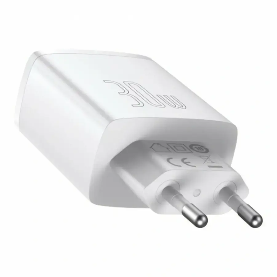 Мережевий зарядний пристрій Baseus Compact Quick Charger 2U+C 30W White (CCXJ-E02)