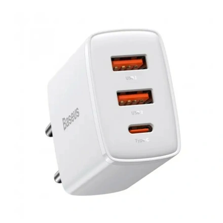 Сетевое зарядное устройство Baseus Compact Quick Charger 2U+C 30W White (CCXJ-E02)