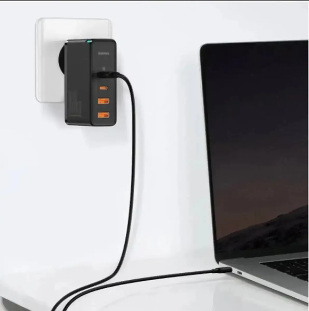 Мережевий зарядний пристрій Baseus GaN2 Pro Q.C 2C + Charger Type-C Cable 100W Black (CCGAN2P-L01)