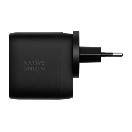 Мережевий зарядний пристрій Native Union Fast GaN Charger PD 67W Dual USB-C Port Black (FAST-PD67-BLK-INT)