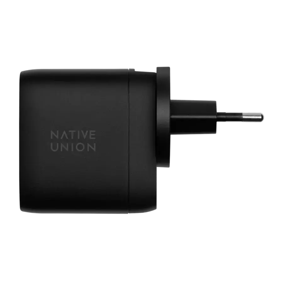 Мережевий зарядний пристрій Native Union Fast GaN Charger PD 67W Dual USB-C Port Black (FAST-PD67-BLK-INT)