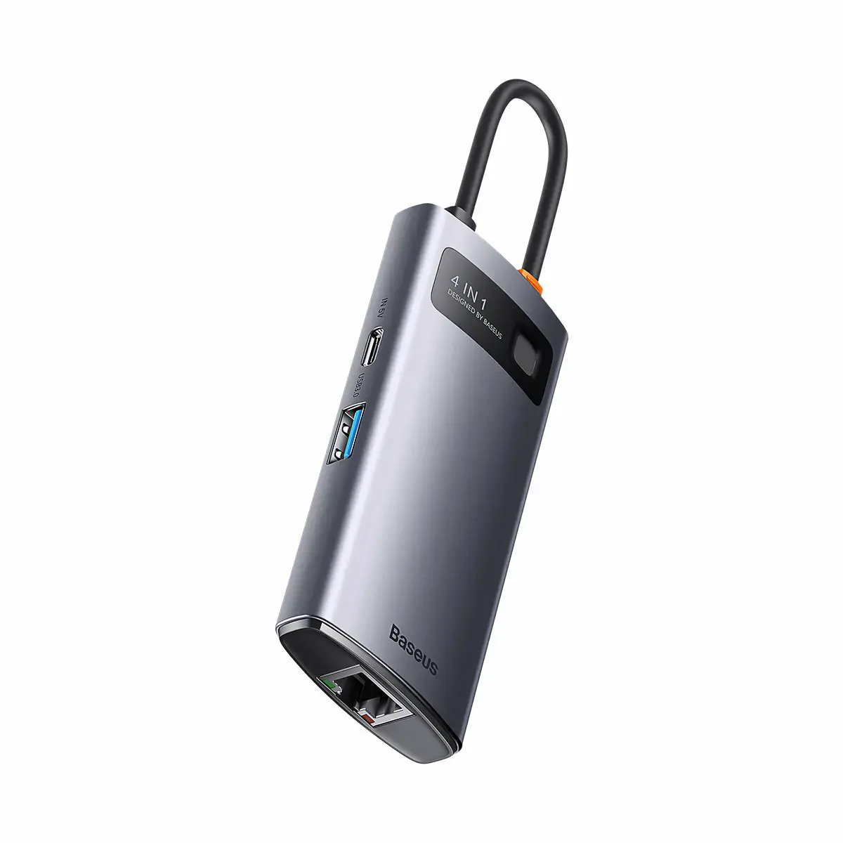 Мультипортовий адаптер Baseus Metal Gleam Series 4-in-1 Multifunctional Type-C Hub Gray (WKWG070113)