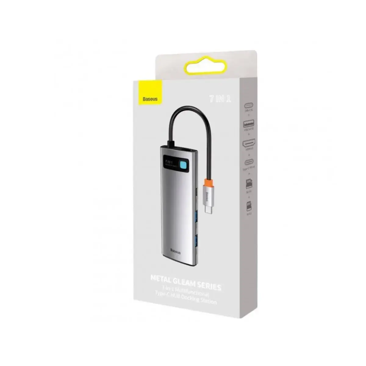 Мультипортовый адаптер Baseus Metal Gleam Series 7-in-1 Multifunctional Type-C HUB Gray (WKWG020113)
