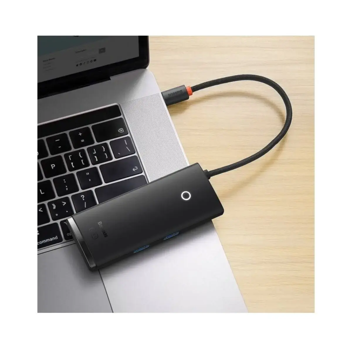 Мультипортовий адаптер Baseus Lite Series 6-Port Type-C Hub Docking Station Black (WKQX050001)