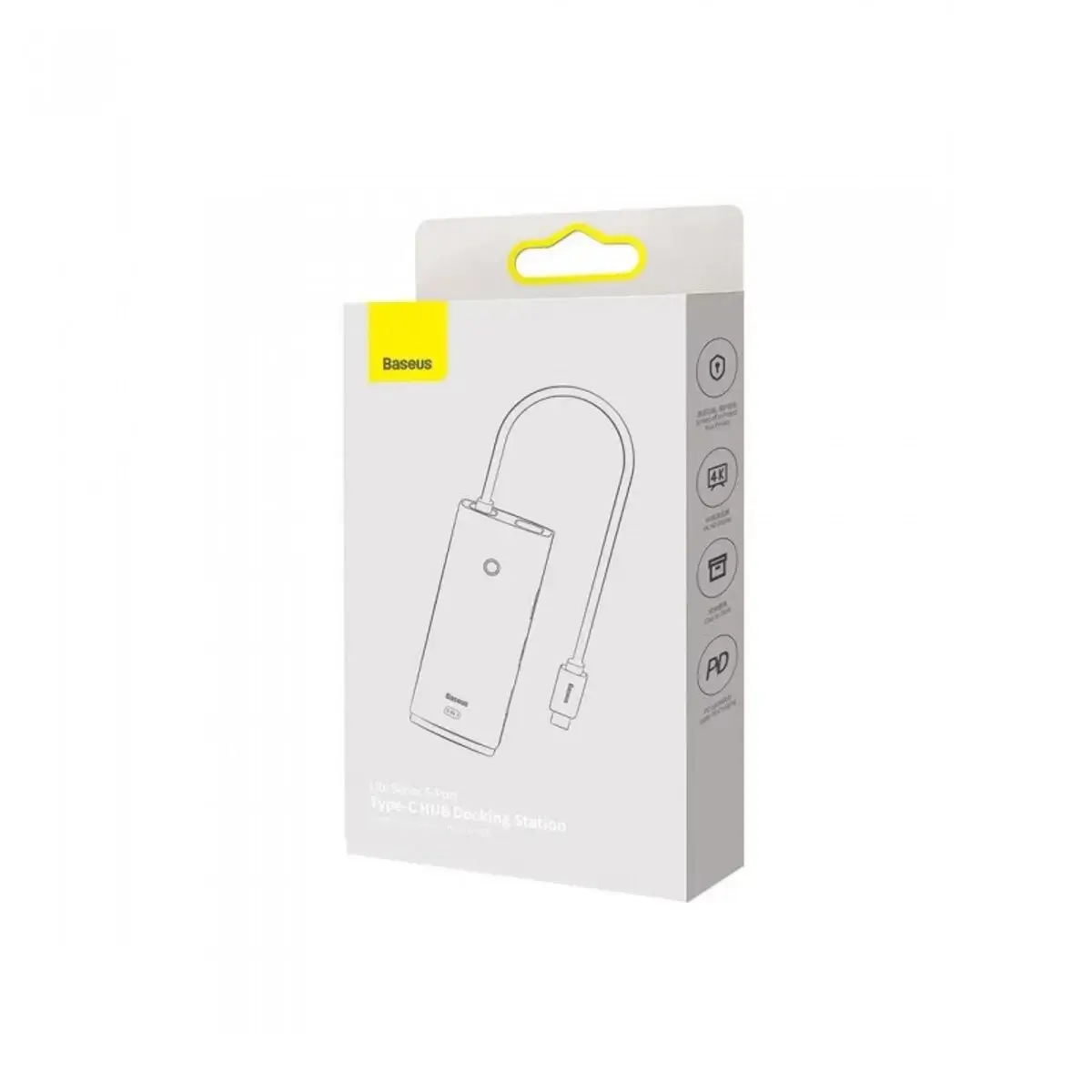 Мультипортовый адаптер Baseus Lite Series USB-C Hub 5-in-1 0.2m Black (WKQX040001)