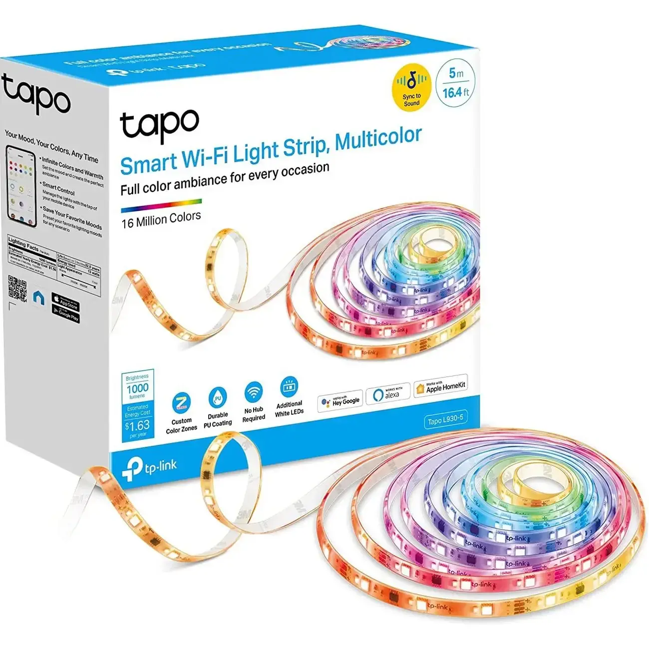 Розумна багатобарвна світлодіодна Wi‑Fi стрічка TP-LINK TAPO L930-5