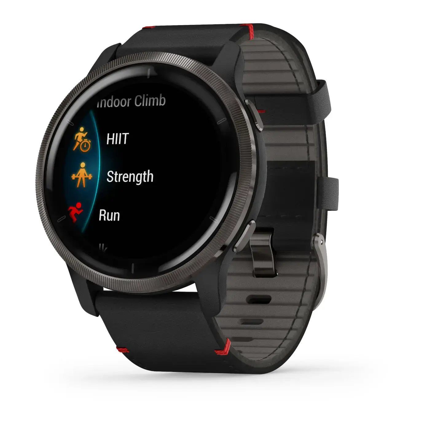 Смарт-годинник Garmin Venu 2 Slate with Black Leather Band (010-02430-21)