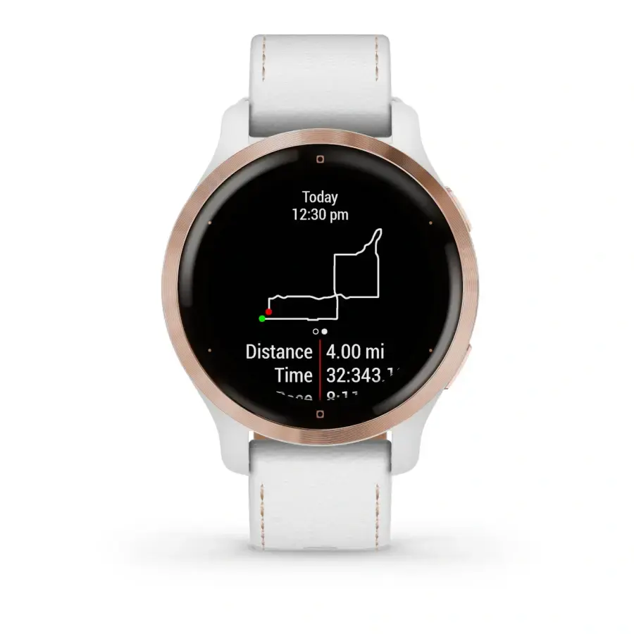 Смарт-годинник Garmin Venu 2S Rose Gold with White Leather Band (010-02429-23)