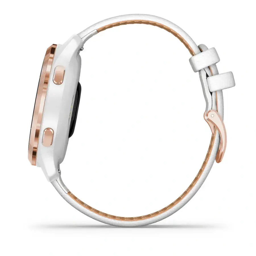 Смарт-годинник Garmin Venu 2S Rose Gold with White Leather Band (010-02429-23)