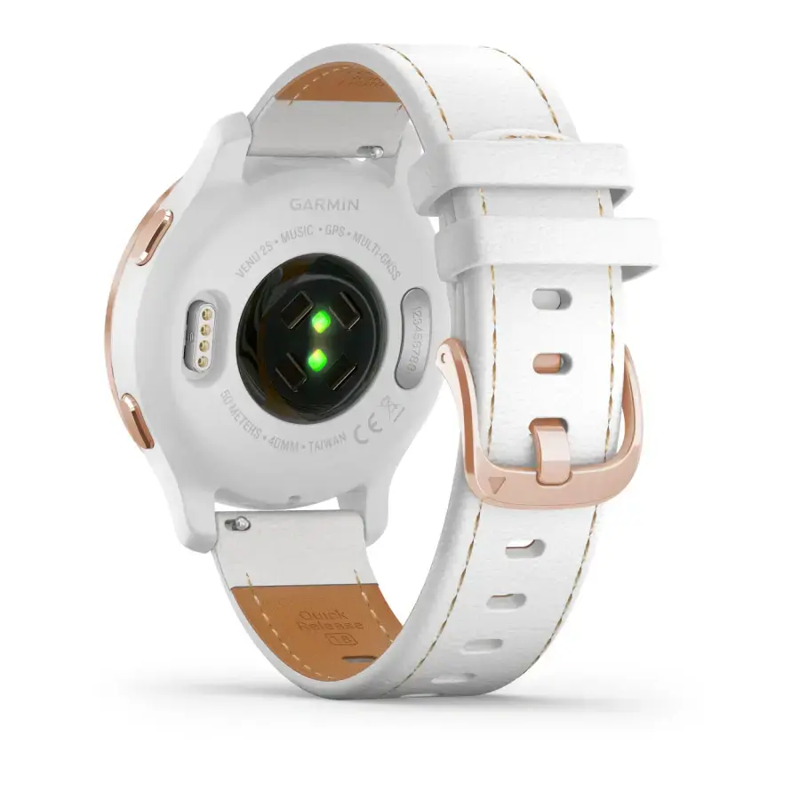 Смарт-годинник Garmin Venu 2S Rose Gold with White Leather Band (010-02429-23)