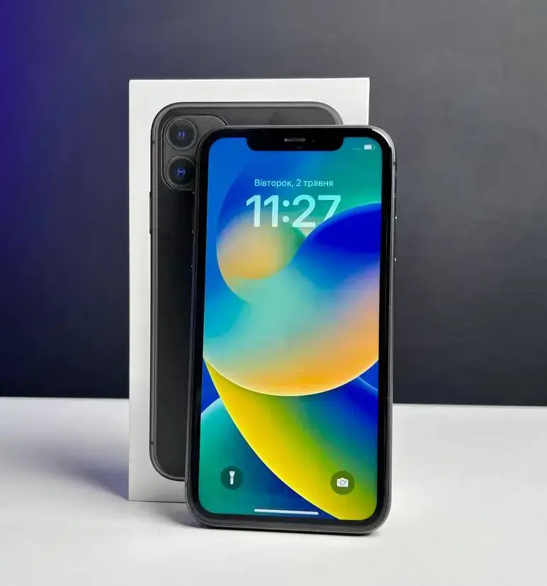 📲USED Apple iPhone 11 256GB Black (MWLL2) 🔋100% (Стан - 9/10, Комплект - коробка, iPhone | гарантія - 1 міс.)