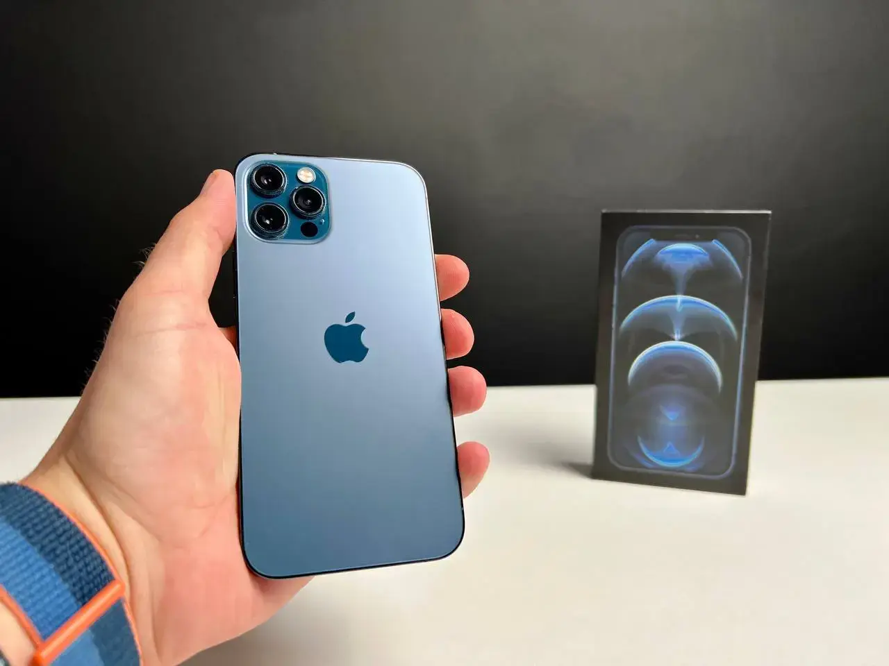 📲USED Apple iPhone 12 Pro 128GB Pacific Blue (MGLR3, MGMN3)🔋90% (Состояние - 8.5/10, Комплект - iPhone, коробка | гарантия - 1 мес.)
