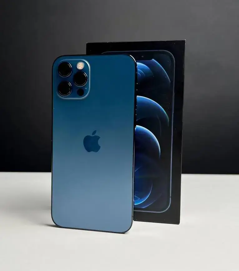 📲USED Apple iPhone 12 Pro 128GB Pacific Blue (MGLR3, MGMN3)🔋90% (Стан - 8.5/10, Комплект - iPhone, коробка | гарантія - 1 міс.)
