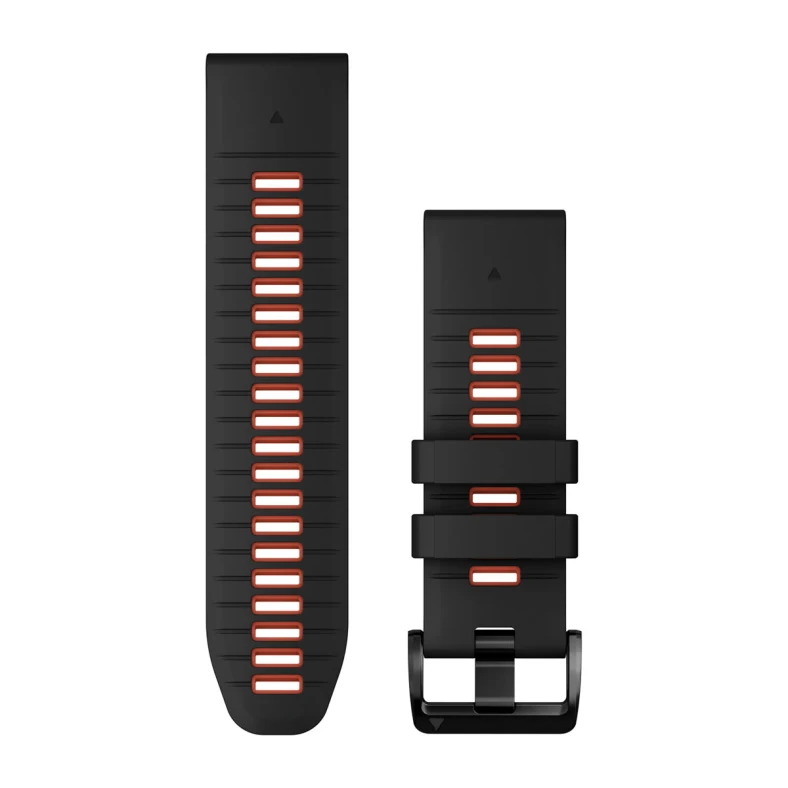 Ремінець Garmin QuickFit 26 Watch Bands Silicone - Black/Flame Red (010-13281-06)
