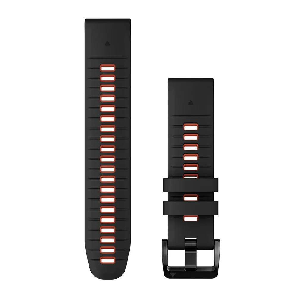 Ремінець Garmin QuickFit 22 Watch Bands Silicone - Black/Flame Red (010-13280-06)
