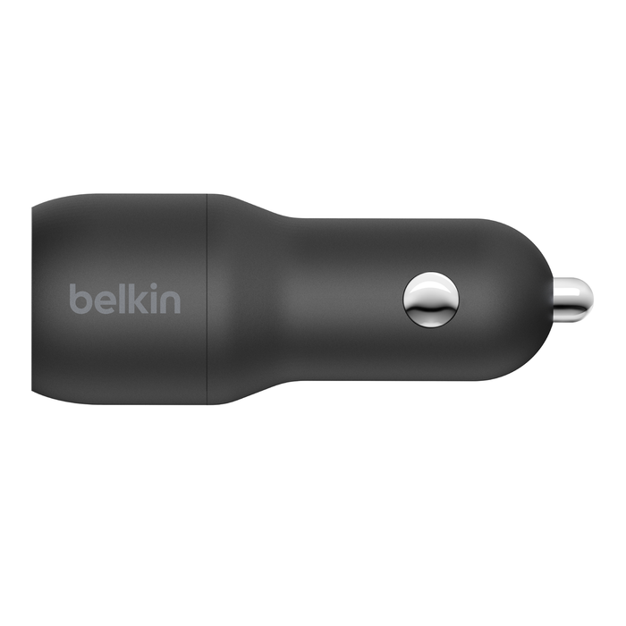 Автомобільний зарядний пристрій з кабелем Belkin BoostCharge Dual USB-A Car Charger 24W + USB-A to USB-C Cable (CCE001bt1MBK)