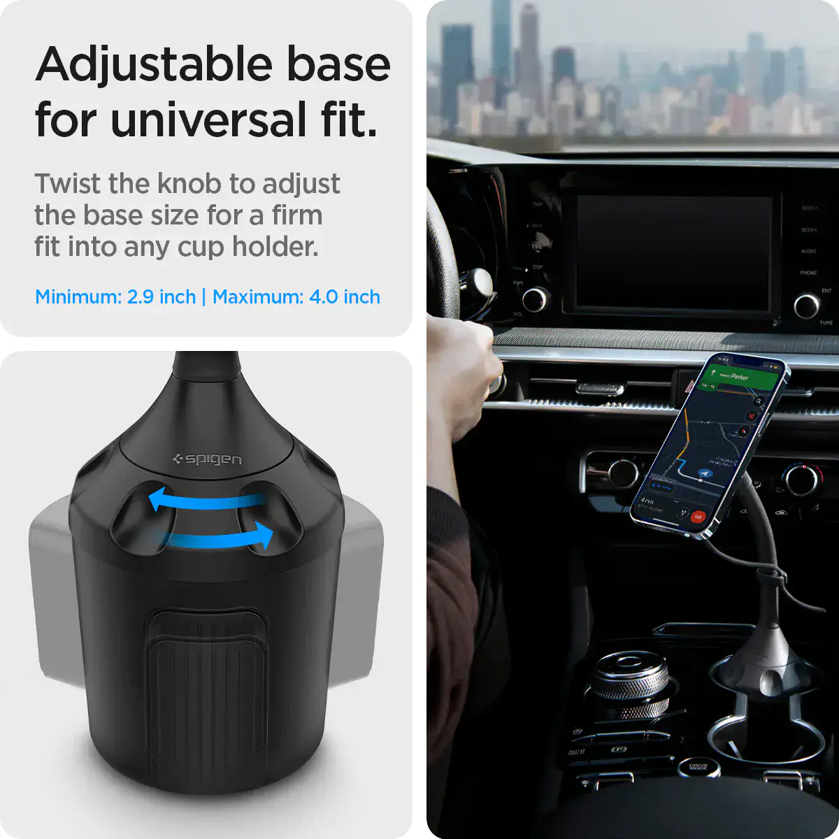 Бездротовий автомобільний зарядний пристрій Spigen OneTap Pro Wireless Car Mount Cup Holder (MagFit) (ACP03810)