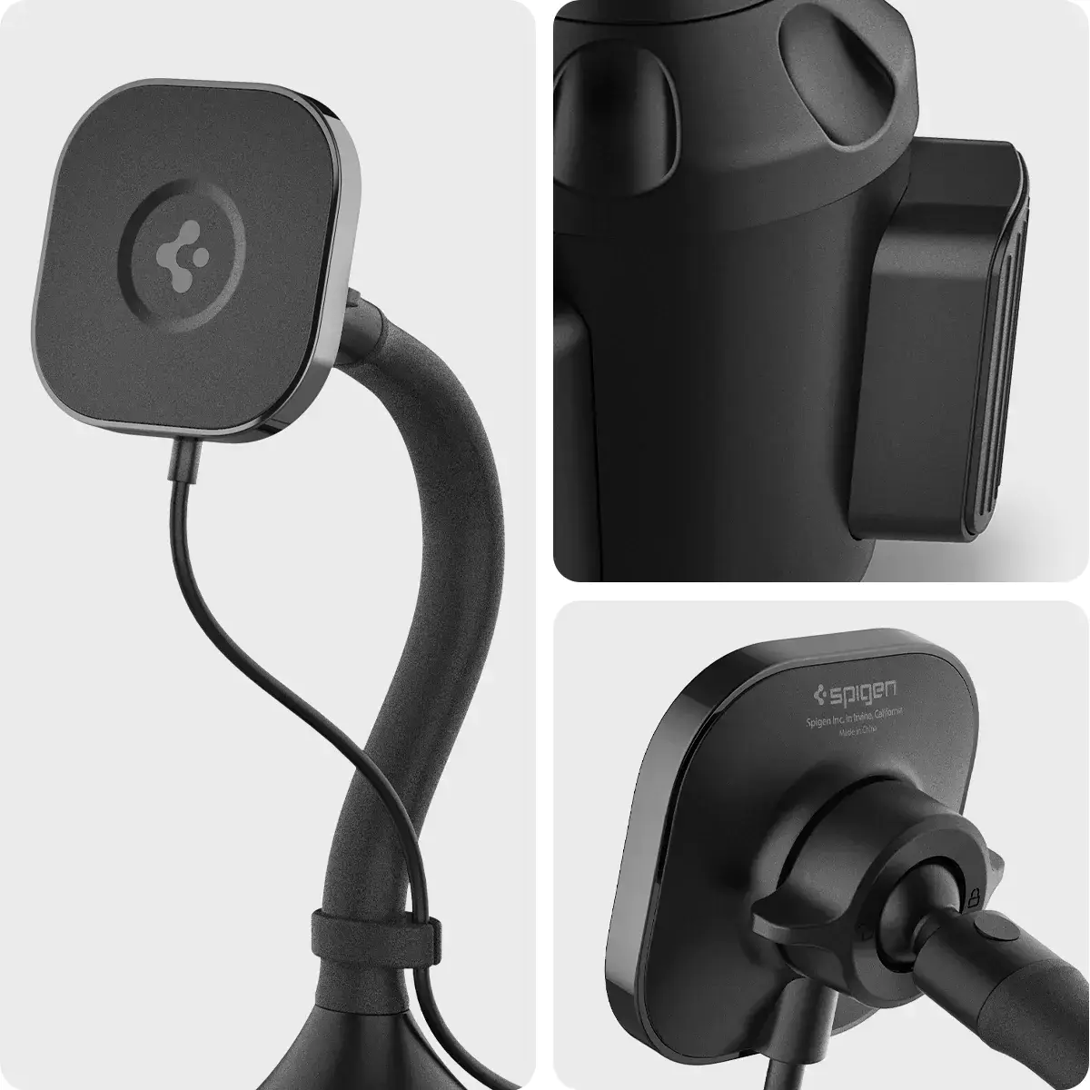 Бездротовий автомобільний зарядний пристрій Spigen OneTap Pro Wireless Car Mount Cup Holder (MagFit) (ACP03810)