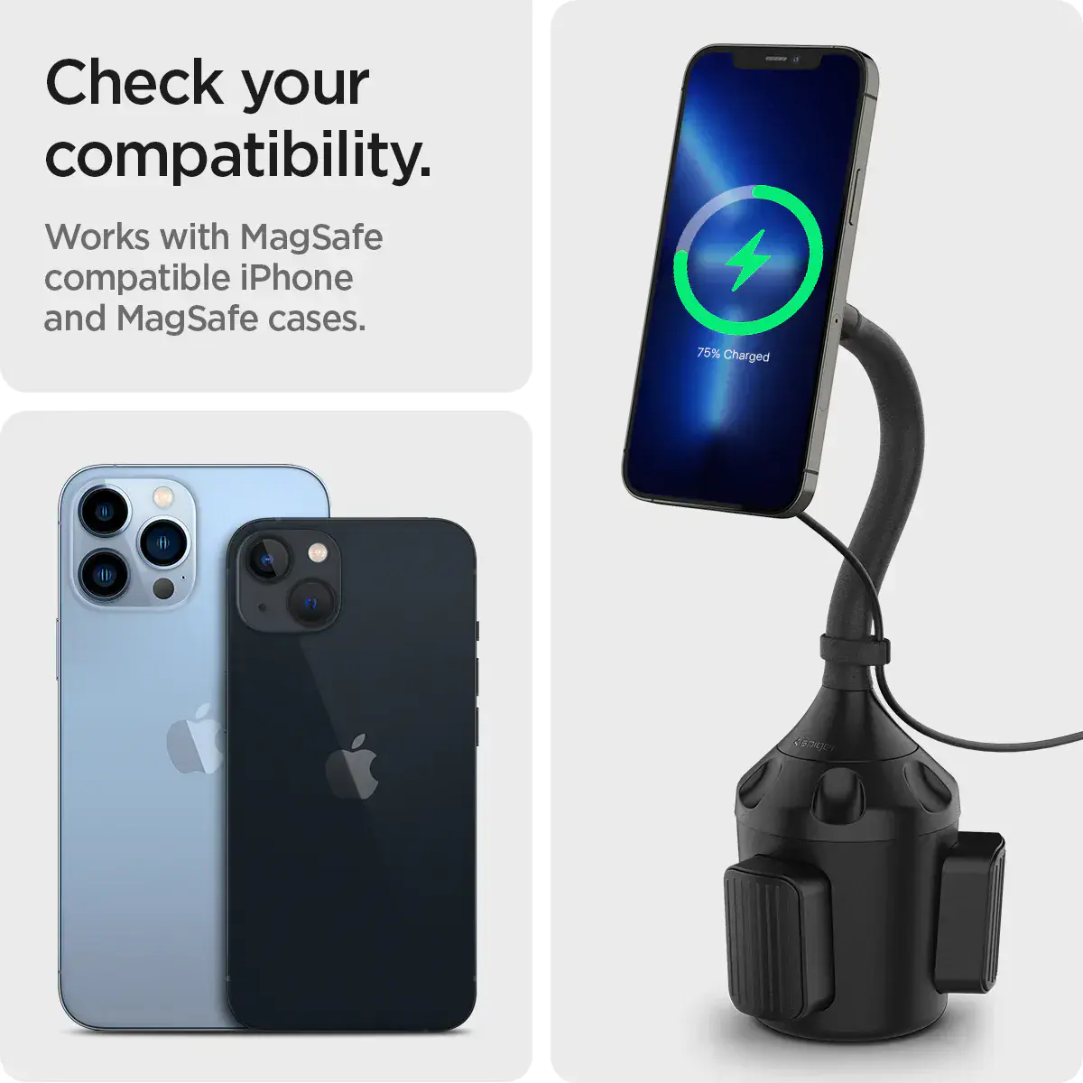 Бездротовий автомобільний зарядний пристрій Spigen OneTap Pro Wireless Car Mount Cup Holder (MagFit) (ACP03810)