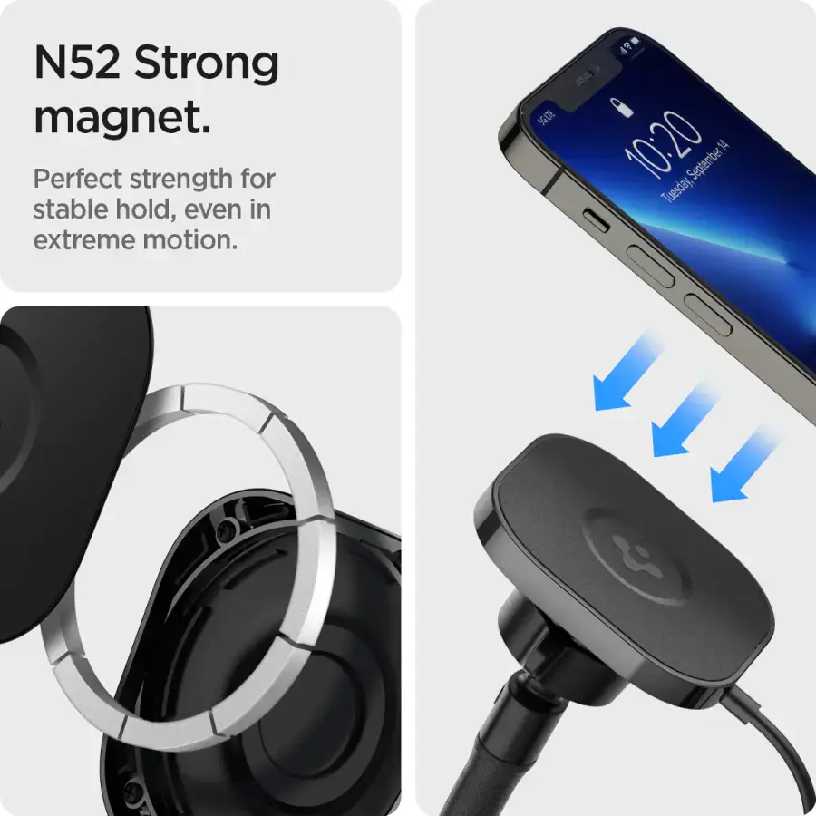 Бездротовий автомобільний зарядний пристрій Spigen OneTap Pro Wireless Car Mount Cup Holder (MagFit) (ACP03810)