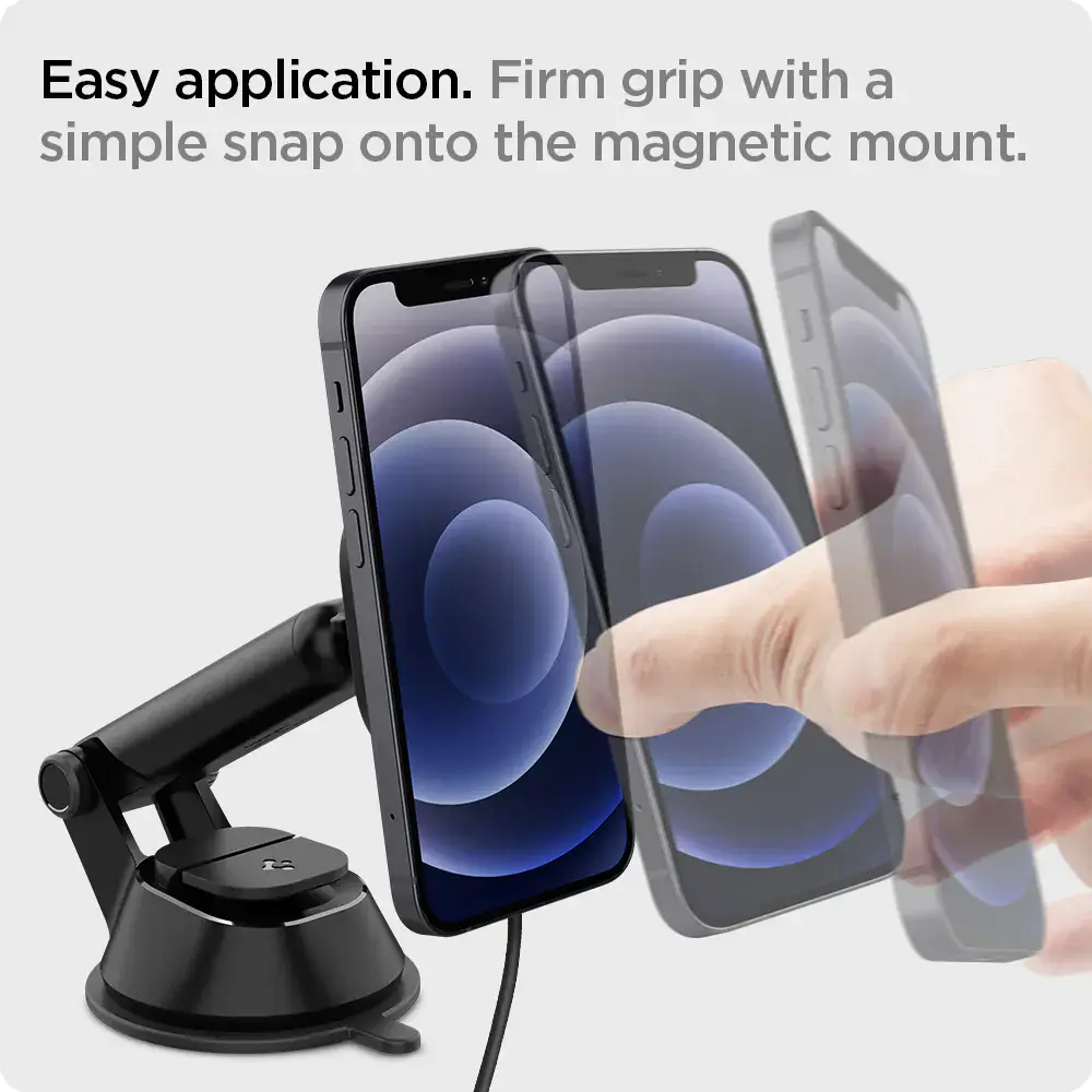 Бездротовий автомобільний зарядний пристрій Spigen OneTap Pro Wireless Magnetic Car Charger Dashboard (MagFit) (ACP02616)