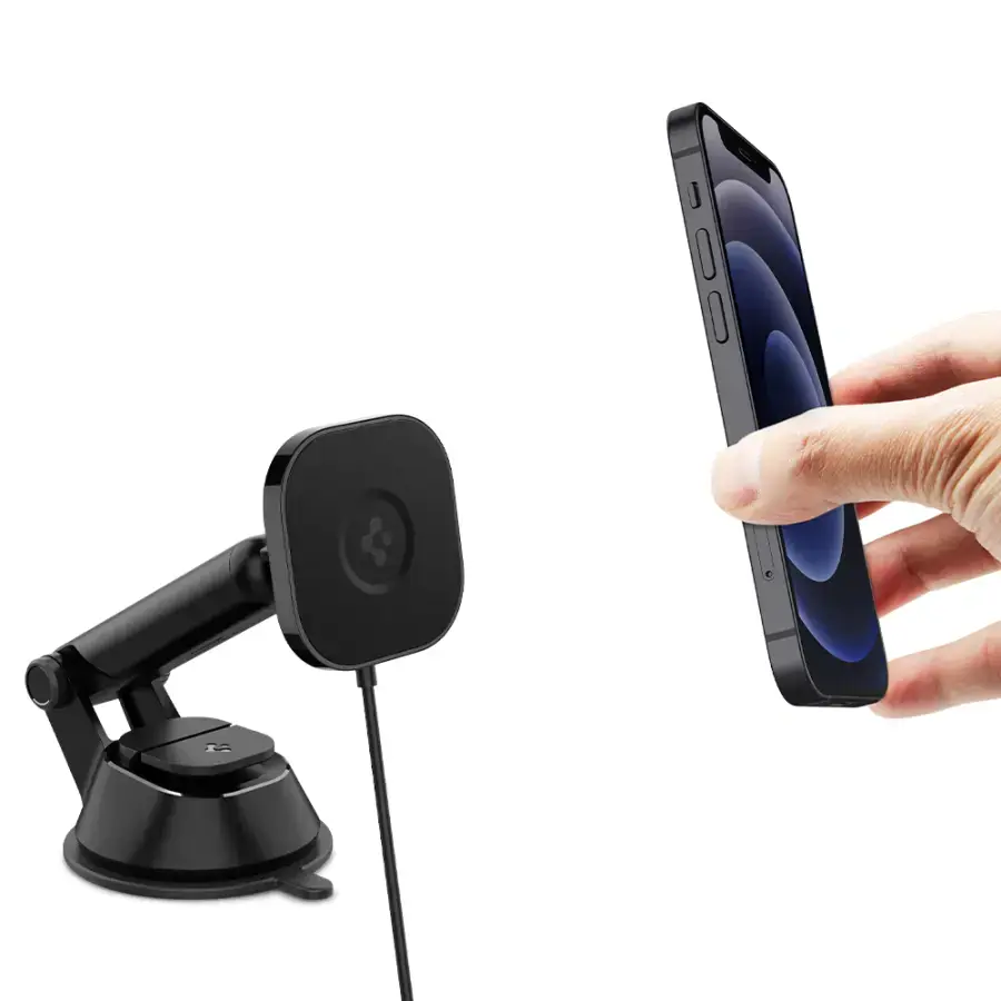 Беспроводное автомобильное зарядное устройство Spigen OneTap Pro Wireless Magnetic Car Charger Dashboard (MagFit) (ACP02616)