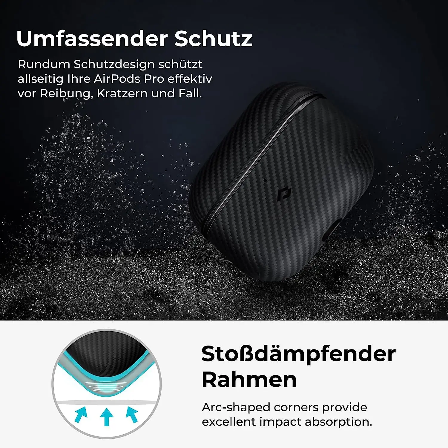 Чехол Pitaka MagEZ Case for Airpods Pro 2nd Gen - Twill Black/Grey (APM7001)