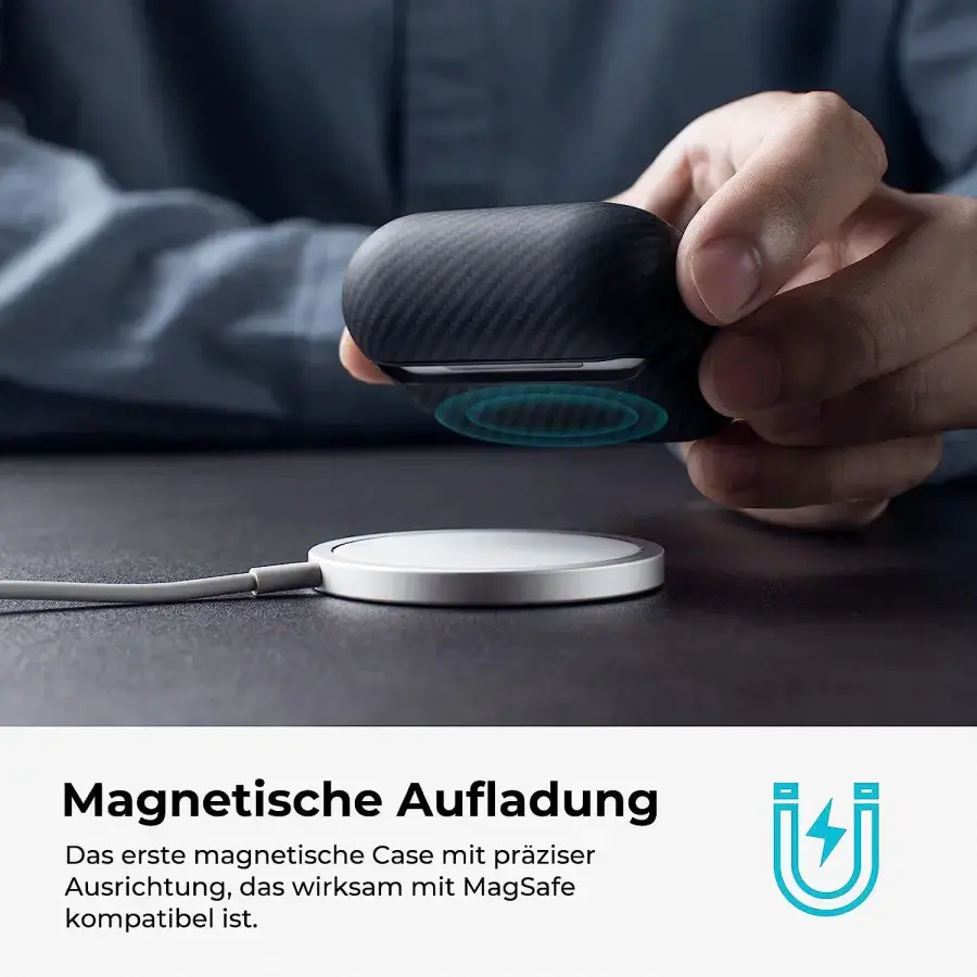 Чехол Pitaka MagEZ Aramid Fiber Case AirPods Pro 2 - 600D Black/Grey [Twill] (APM7001)