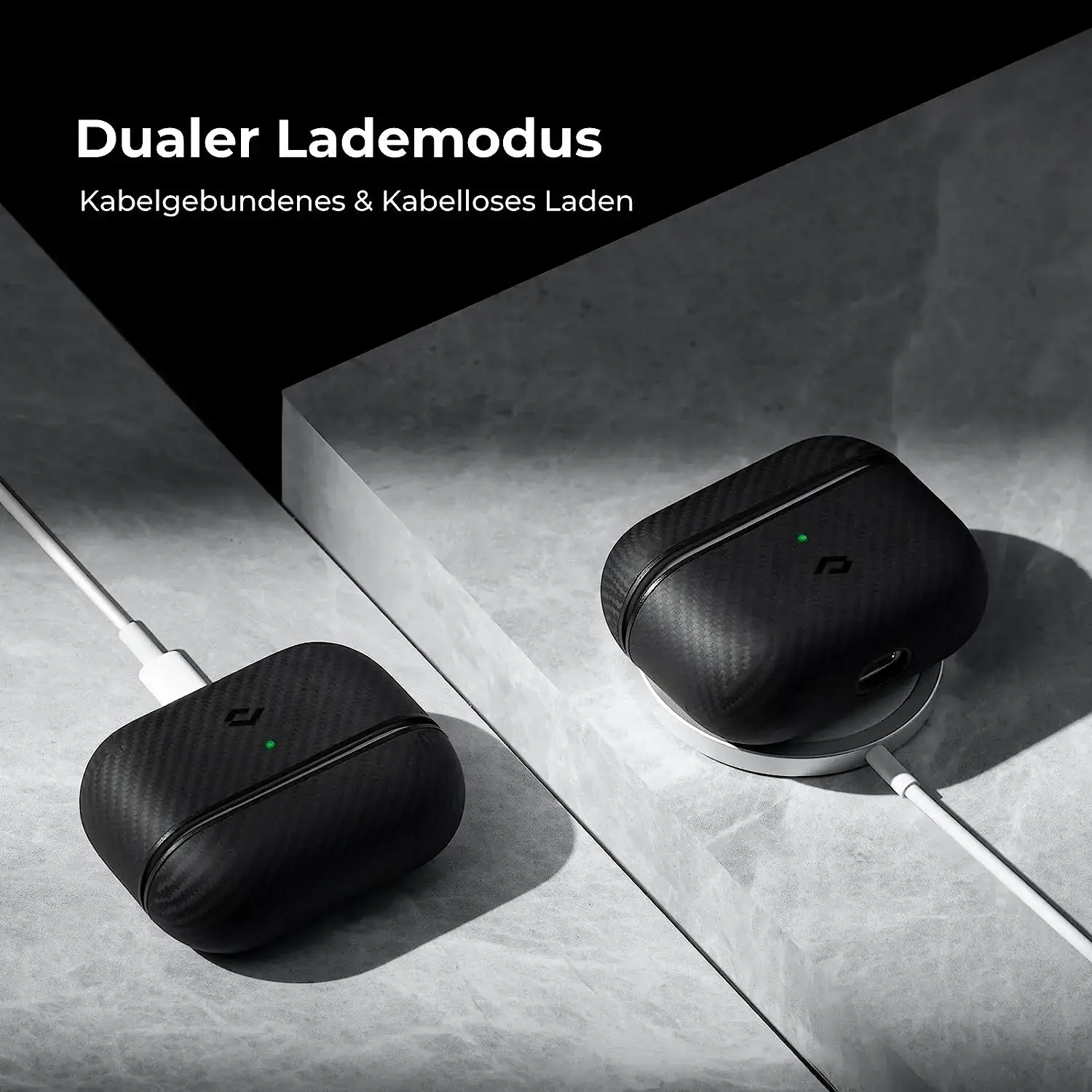 Чехол Pitaka MagEZ Case for Airpods Pro 2nd Gen - Twill Black/Grey (APM7001)